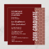 Invitation Motif Bourgogne et étoile rose pour chaque année (Devant / Derrière)