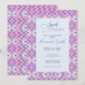 Invitation Motif Carré géométrique coloré moderne (Devant / Derrière)