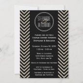 Invitation Motif Chevron noir et beige Art déco (Devant)