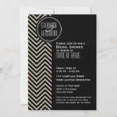 Invitation Motif Chevron noir et beige Art déco (Devant)