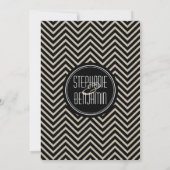 Invitation Motif Chevron noir et beige Art déco (Dos)