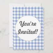 Invitation Motif classique En vichy bleu coché (Devant)