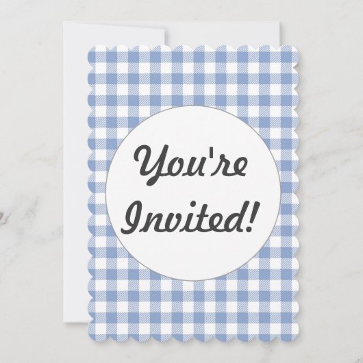 Invitation Motif classique En vichy bleu coché (Devant)