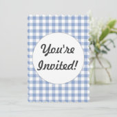 Invitation Motif classique En vichy bleu coché (Debout devant)