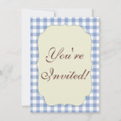 Invitation Motif classique En vichy bleu coché (Devant)