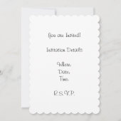 Invitation Motif classique En vichy bleu coché (Dos)