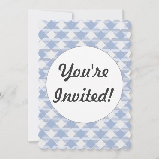 Invitation Motif classique En vichy bleu coché (Devant)