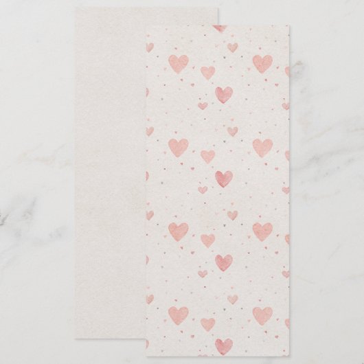 Invitation motif Cœur tendre (Devant / Derrière)