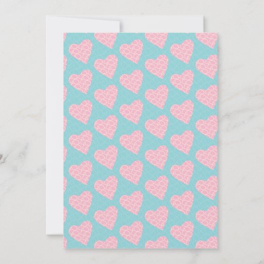 Invitation Motif Coeur Valentines Jour Rose Genre Révélation (Dos)