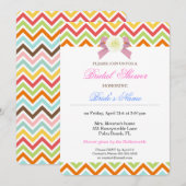 Invitation Motif coloré Chevron Zigzag Stripes (Devant / Derrière)