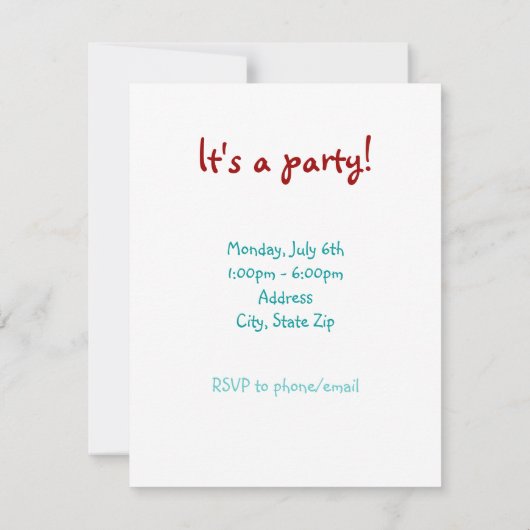 Invitation Motif coloré de Chameleon (Dos)