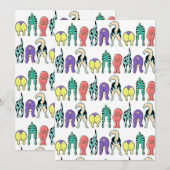 Invitation Motif coloré des boutons de chien (Devant / Derrière)