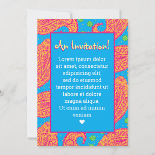 Invitation Motif coloré Paisley