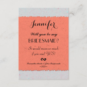 Invitation Motif Coral Peach and Slate Grey Edgy