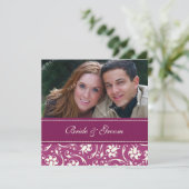 Invitation Motif crème rose d'invitations de mariage de photo (Debout devant)