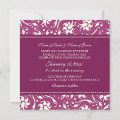 Invitation Motif crème rose d'invitations de mariage de photo (Dos)