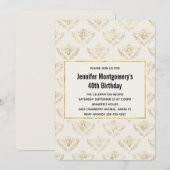 Invitation Motif d'abeille bourdonnante dorée pour anniversai (Devant / Derrière)