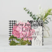 Invitation Motif Damas Décor Floral Joli (Debout devant)
