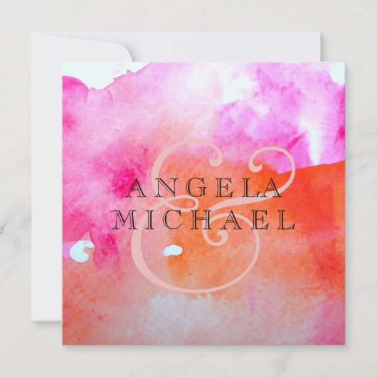 Invitation Motif d'aquarelle (Devant)