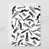 Invitation Motif d'aquarelle Mustache Razor Shaver (Dos)