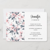 Invitation Motif d'aquarelle rose et gris (Devant)