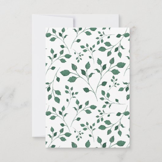 Invitation Motif d'aquarelle vert rustique | MARIAGE (Dos)