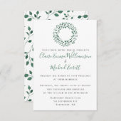 Invitation Motif d'aquarelle vert rustique | MARIAGE (Devant / Derrière)