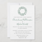 Invitation Motif d'aquarelle vert rustique | MARIAGE (Devant)
