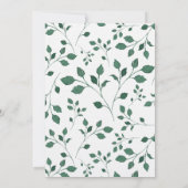 Invitation Motif d'aquarelle vert rustique | MARIAGE (Dos)