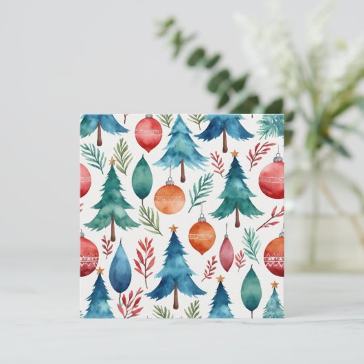 Invitation Motif d'arbre de Noël (Debout devant)