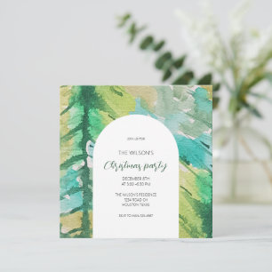 Invitation Motif d'arbre de Noël à l'aquarelle artistique