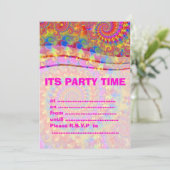 Invitation Motif d'art fractal rose (Debout devant)