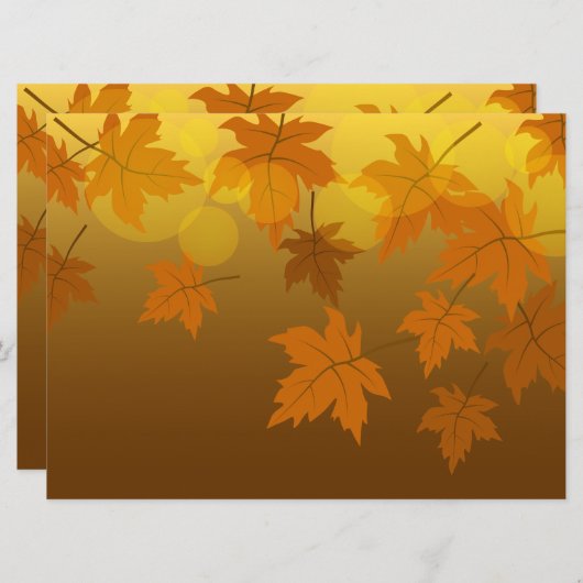 Invitation Motif d'automne avec feuilles d'érable en chute et (Devant / Derrière)