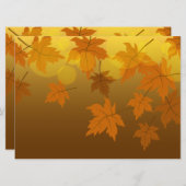 Invitation Motif d'automne avec feuilles d'érable qui tombent (Devant / Derrière)