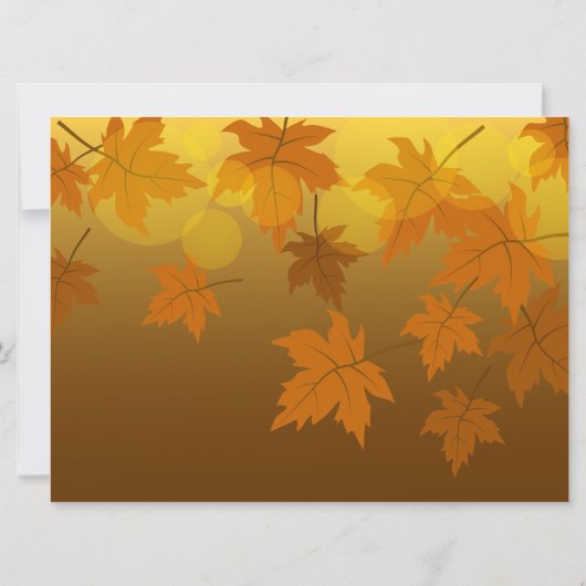 Invitation Motif d'automne avec feuilles d'érable tombant et (Dos)