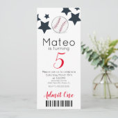 Invitation Motif de baseball moderne Ticket Style Party (Debout devant)