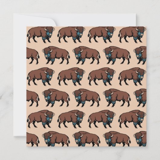 Invitation Motif de bison de Buffalo (Devant)