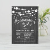 Invitation Motif de bois gris du foyer (Debout devant)