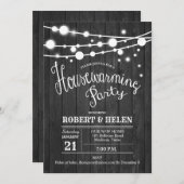Invitation Motif de bois gris du foyer (Devant / Derrière)