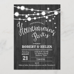 Invitation Motif de bois gris du foyer