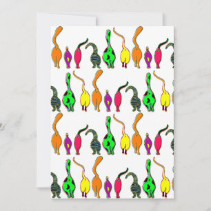 Invitation Motif de boutons de chats colorés