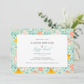 Invitation Motif de brunch de Pâques et chasse aux oeufs (Debout devant)
