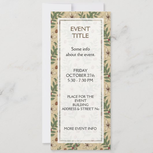 Invitation Motif de café (Dos)