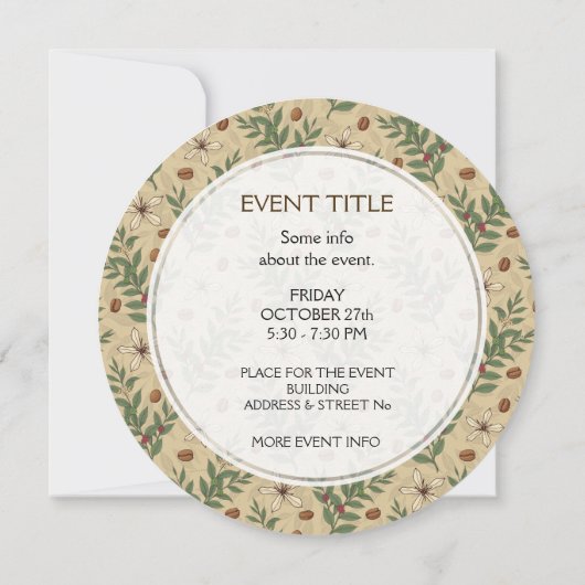 Invitation Motif de café (Dos)