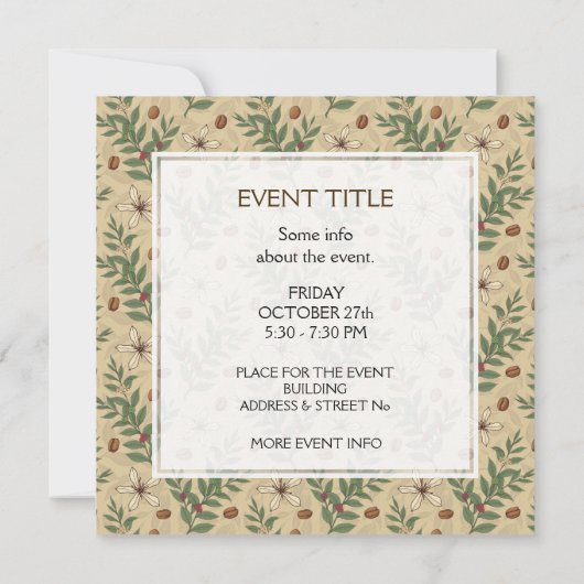 Invitation Motif de café (Dos)