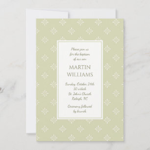Invitation Motif de calligraphie moderne genre neutre baptême