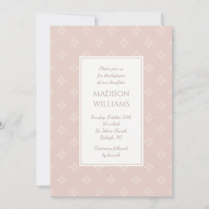 Invitation Motif de calligraphie moderne pour baptême de fill