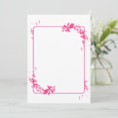Invitation Motif de cascade de feuilles rustique rose (Debout devant)