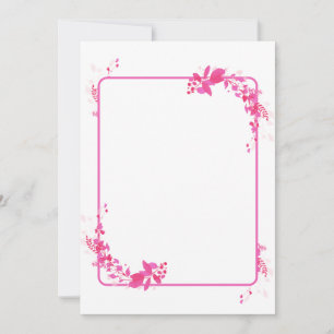 Invitation Motif de cascade de feuilles rustique rose