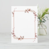 Invitation Motif de cascade feuille rustique blanc (Debout devant)